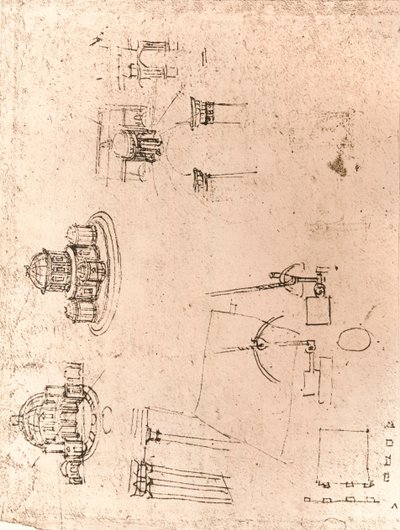 Tegning av kirkelig arkitektur, c1472-c1519 1883 av Leonardo da Vinci