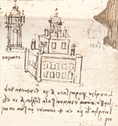 Tegning av prosjekter for slott og villaer, c1472-c1519 1883 av Leonardo da Vinci