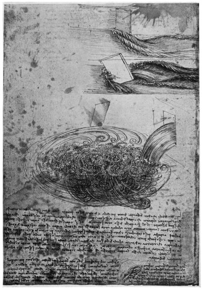 Strøm av virvler i en foss, 1509-1511 1954. av Leonardo da Vinci