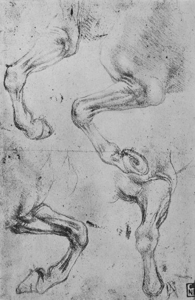 Four Studies of Horses Legs, c1480 1945 av Leonardo da Vinci