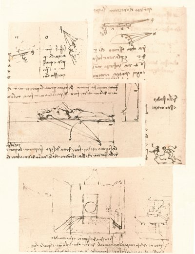 Fire tegninger som illustrerer praksisen med maleri, c1472-c1519 1883 av Leonardo da Vinci