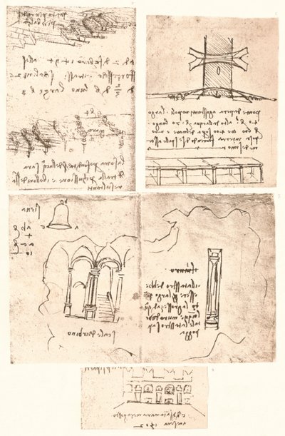 Fire topografiske tegninger, c1472-c1519 1883 av Leonardo da Vinci