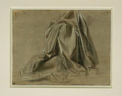 Kjolestudie for en knelende figur i tapt profil av Leonardo da Vinci
