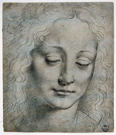 Giovanni Antonio Boltraffio (Beltraffio) (1467 - 1516) (den mest kjente eleven til Leonard de Vinci): leder av en guttekrone av blader på samme måte som Verrocchio, GDSU 425 E av Leonardo da Vinci