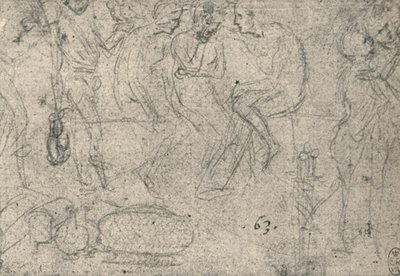 Gruppe av figurer i samtale, c1480 1945 av Leonardo da Vinci
