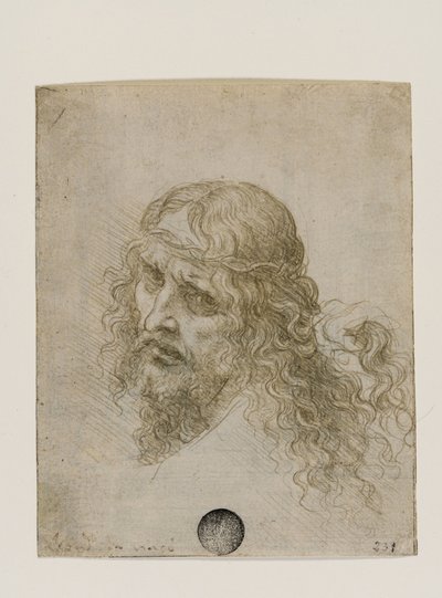 Kristi hode kronet med torner, ca. 1500. av Leonardo da Vinci