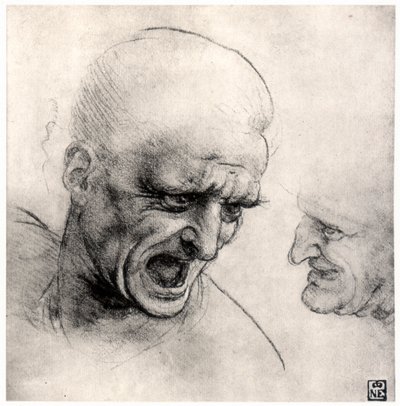 Heads of Warriors, 1503-1505 av Leonardo da Vinci