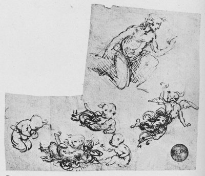 Kneeling Youth and Putti, c1480 1945 av Leonardo da Vinci