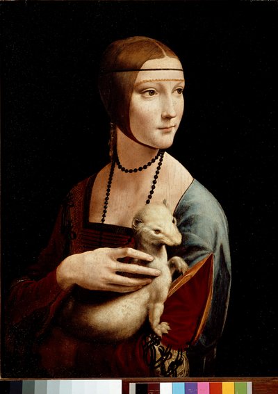 Dame med hermelin, portrett av Cecilia Gallerani, ca. 1490 (olje og tempera på panel) av Leonardo da Vinci
