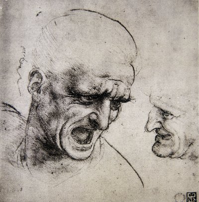 Leonardo da Vinci (Leonardo da Vinci) (1452 - 1519): Studie for slaget ved Anghiari (Imagine) av Leonardo da Vinci