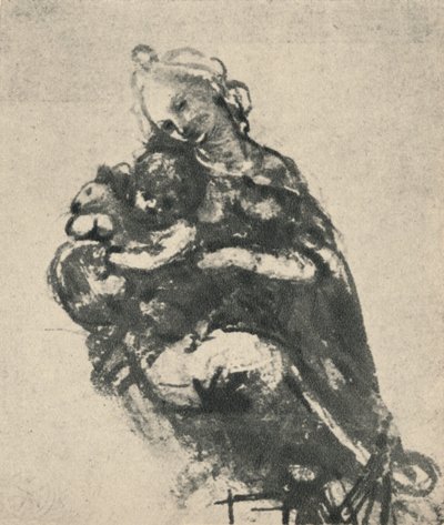 Madonna og barn med en katt, c1475 1945 av Leonardo da Vinci