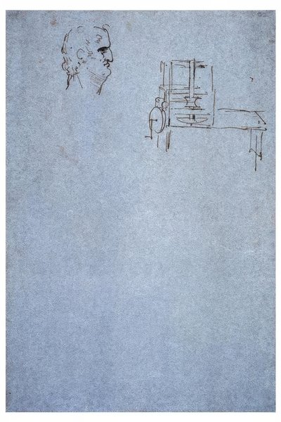 Mannlig profilportrett av Leonardo da Vinci