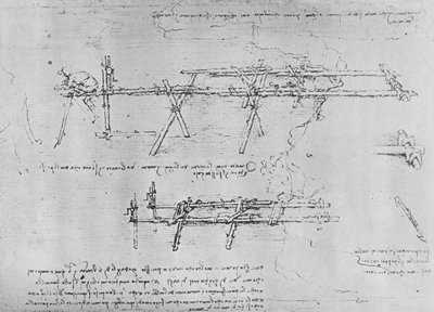 Metode for å bygge en bukkbro, c1480 1945 av Leonardo da Vinci