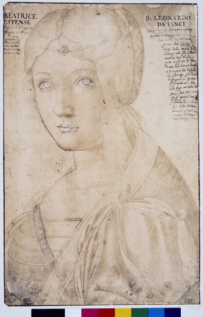 Portrett av Beatrice d'Este (1475-1497) Tegning i stil med Leonard (Leonardo da Vinci) (1452-1519) Uffizi Gallery, Firenze (Imagine) av Leonardo da Vinci