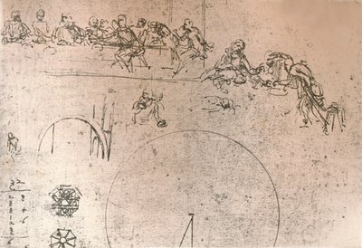 Forberedende skisse til maleriet av `The Last Supper`, c1494-c1499 1883 av Leonardo da Vinci