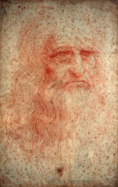 Selvportrett av Leonardo da Vinci, italiensk maler, skulptør, ingeniør og arkitekt, c1513 av Leonardo da Vinci