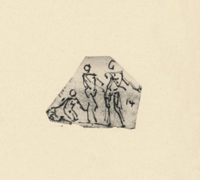 Skisse av tre figurer, c1480 1945 av Leonardo da Vinci