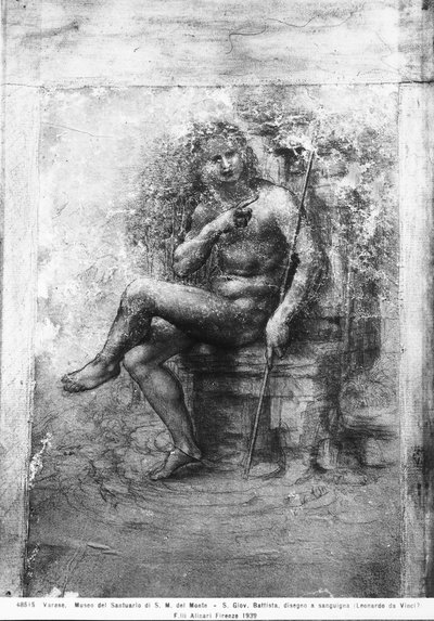 St. Johannes døperen (kritt på papir) av Leonardo da Vinci