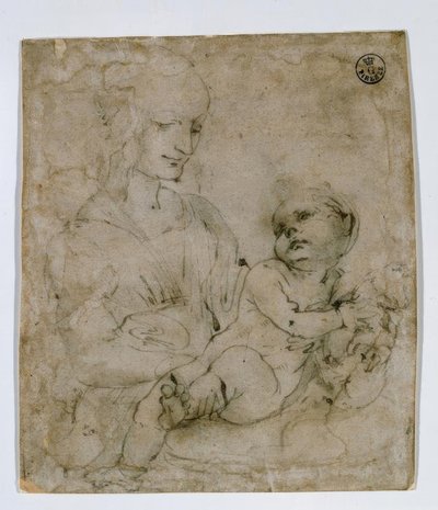 Studie for Madonna og katt av Leonardo da Vinci