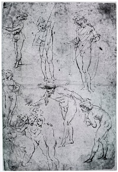 Studier for The Adoration of the Magi, 1400-tallet, 1954 av Leonardo da Vinci