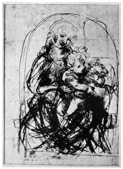 Studier for en Madonna Del Gatto, 1400-tallet 1930. av Leonardo da Vinci