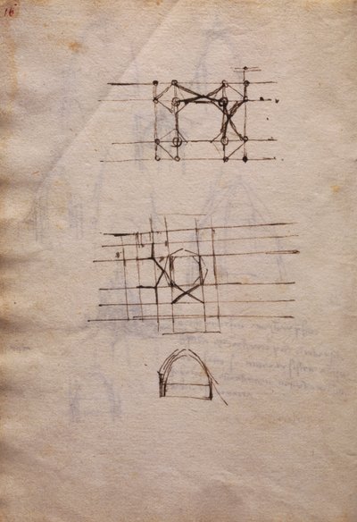 Studier for lanterne av katedralen, fra Codex Trivulzianus av Leonardo da Vinci