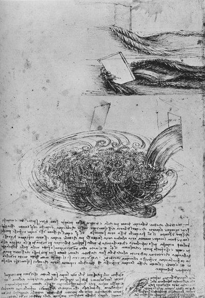 Studier av vannformasjoner, c1480 1945 av Leonardo da Vinci