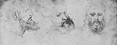 Studier av sjefen til Cesare Borgia fra Three Points of View, c1480 1945 av Leonardo da Vinci
