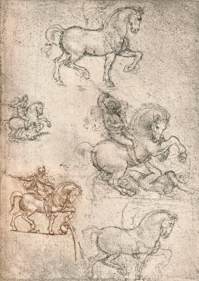 Studie for Sforza-monumentet, c1482-c1499 1883 av Leonardo da Vinci