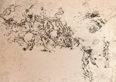 Studie for tegneserien om slaget ved Anghiari, c1472-c1505 1883 av Leonardo da Vinci
