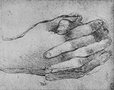 Study of Clasped Hands, c1480 1945 av Leonardo da Vinci