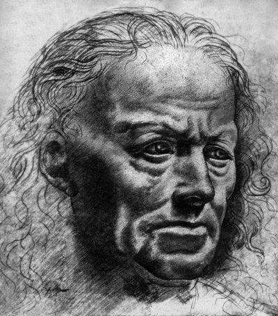 Studie av uttrykk av Leonardo da Vinci