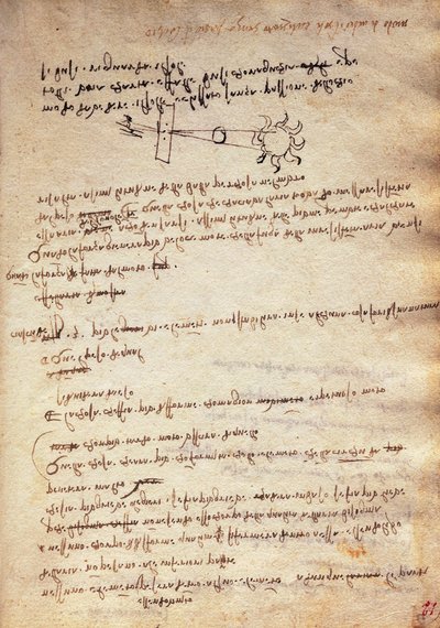 Studie av teknikken for å observere solformørkelse, Codex Trivulzianus av Leonardo da Vinci
