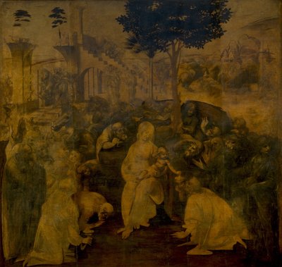 Tilbedelsen av magiene, ca. 1480 av Leonardo da Vinci