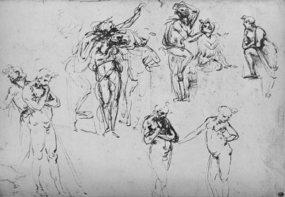 Forskjellige grupper og enkeltfigurer, c1480 1945 av Leonardo da Vinci