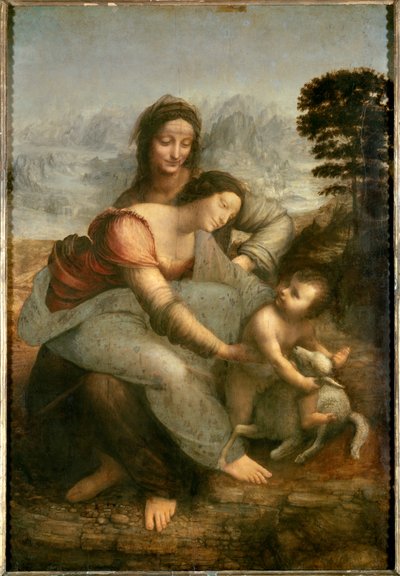 Jomfru og barn med Saint Anne av Leonardo da Vinci