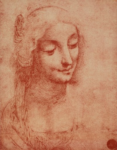 Kvinneansikt, tegning av Leonardo da Vinci. Accademia Galleries, Venezia av Leonardo da Vinci