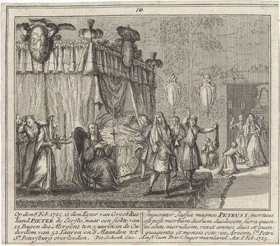 Peter den stores død 8. februar 1725 av Leonardus Schenk