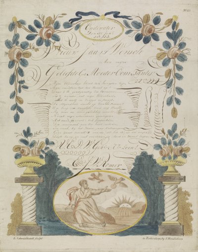 Ønskebrev med Elias matet av ravner av Leonardus Schweickhardt