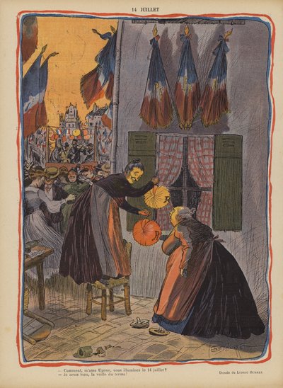 14 juli. Illustrasjon for Le Rire av Leonce Burret
