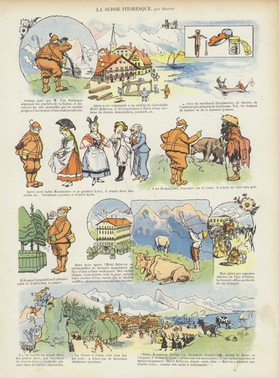 Pittoreske Sveits. Illustrasjon for Le Rire av Leonce Burret