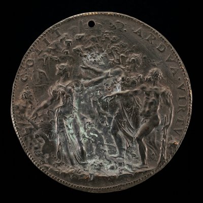The Choice of Hercules before Parnassus: The Steep Path of Virtue...[revers], 15481549. av Leone Leoni