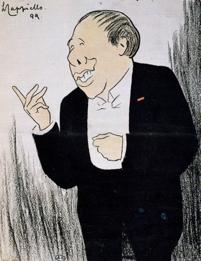 Skuespiller Alexandre Coquelin, kjent som Coquelin Cadet (1848-1909) i karikatur fra 1899 av Leonetto Cappiello (1875-1942) av Leonetto Cappiello