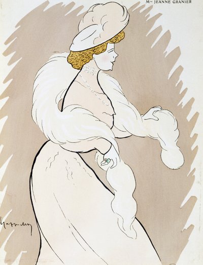 Skuespillerinne Jeanne Granier (1852-1939), tegning av Leonetto Cappiello (1875-1942) av Leonetto Cappiello