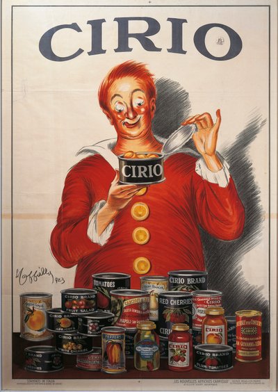 Annonse for Cirio matkonserver, av Leonetto Cappiello (1875-1942), illustrasjon av Leonetto Cappiello
