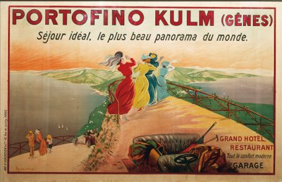 Annonse for Portofino hote, Portofino Kulm, illustrasjon av Leonetto Cappiello, plakat av Leonetto Cappiello