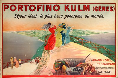Reklameplakat for Portofino Kulm Hotel i Camogli, Italia, 1900-tallet av Leonetto Cappiello