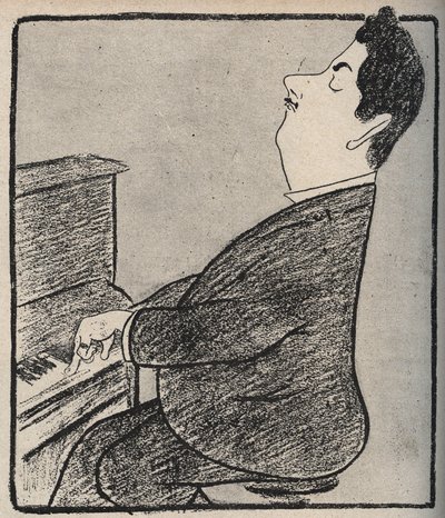 Portrett av Giacomo Puccini (1858-1924), italiensk komponist. Tegneserie av Leonetto Cappiello - 1898 av Leonetto Cappiello