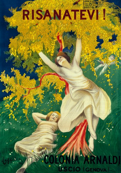 Reklameplakat for Colonia Arnaldi i Uscio (Genova) av Leonetto Cappiello