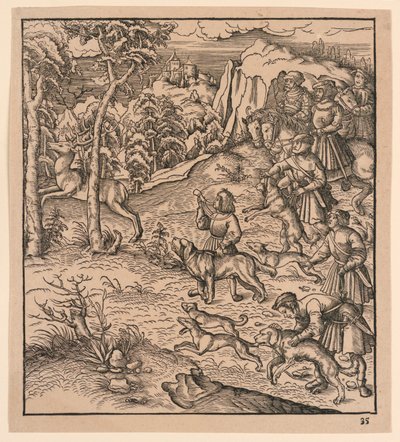 A Stag Hunt, fra "Der Weisskunig" av Leonhard Beck